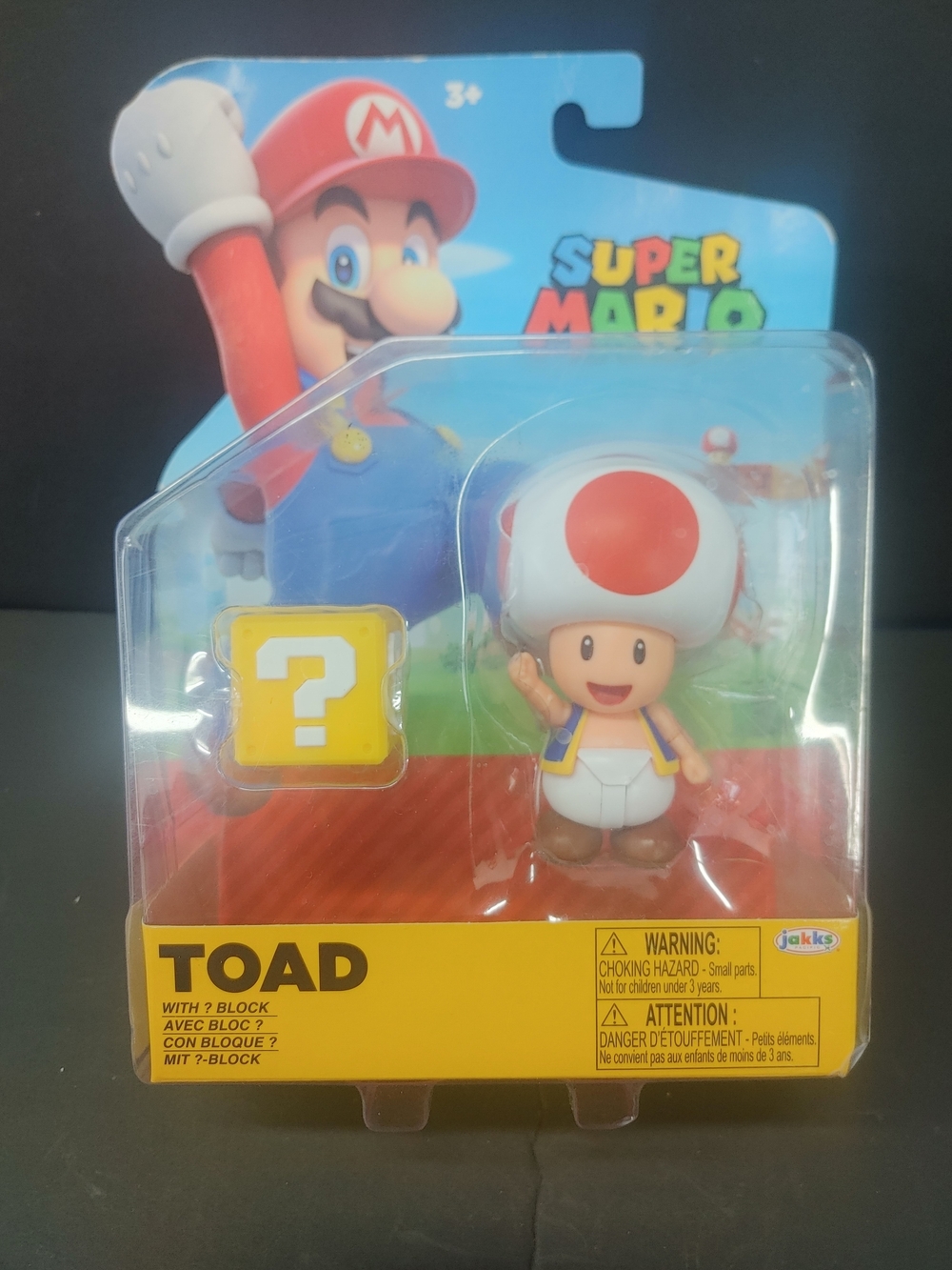 Nintendo Toad Figure with Red-and-White Cap and Yellow ? Block